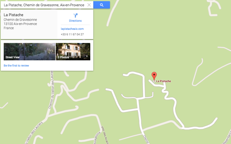 Google map of La Pistache